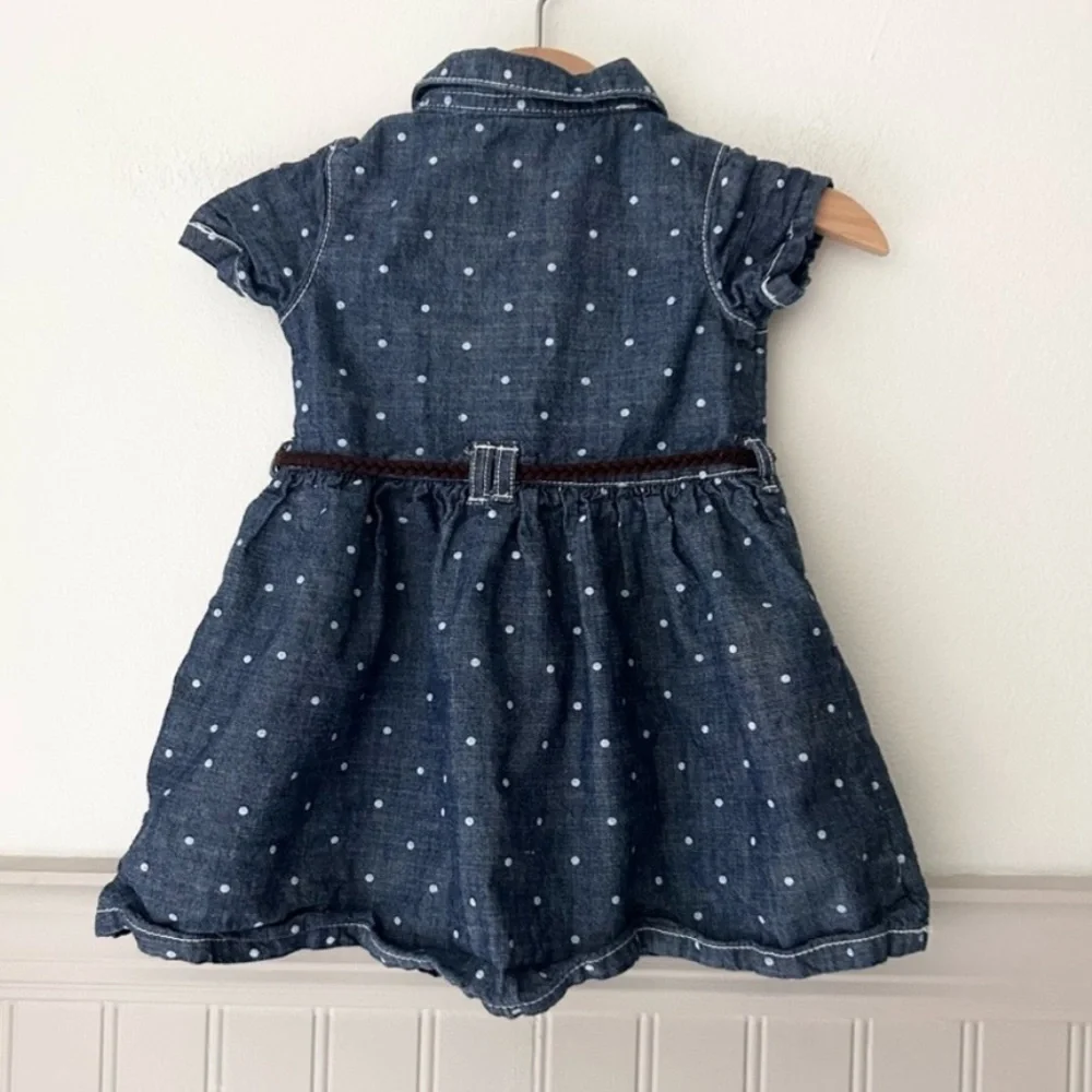 Carter's Denim Polka Dot Dress with Belt 9 Months